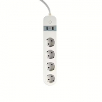 Gembird Smart power strip with USB charger, 4 sockets, 1.5m, White TSL-PS-S4U-01-W