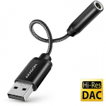 Axagon ADA-HA USB-A Hi-Res Audio-Adapter, 3,5-mm-Klinke, 32 Bit und 384kHz - schwarz ADA-HA