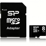 Silicon Power microSDHC, 8GB, Class 10 +Adapter SP008GBSTH010V10SP