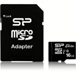 Silicon Power Elite, microSDHC, 16GB, Class 10, UHS-I, U1 +Adapter, SDR 50 mode +Adapter SP016GBSTHBU1V10SP