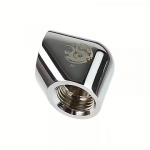 Bitspower Silver Shining 90-Degree With Dual Inner G1/4" Extender BP-90DIG14