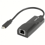 Lanberg USB-C to RJ45 Adapter, Ethernet 1000Base-T, Black NC-1000-02