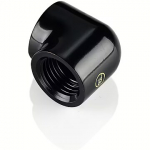 Bitspower 90-Degree With Dual Inner G1/4" Extender Fitting, Glorious Black 2 PCS TA-90DIA-GB
