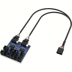 Akasa Interner USB 2.0 Hub-Karte, inkl. 30cm USB Kabel AK-CBUB64-30BK
