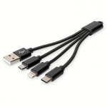 Digitus USB-A to Lightning/MicroUSB/USB-C, 0.15m DB-300160-002-S