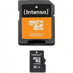 Intenso microSDHC, 32GB, Class 4 +Adapter 3403480