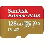 Western Digital Extreme Plus, microSDXC, 128GB, UHS-I, U3, V30 +Adapter SDSQXBD-128G-GN6MA