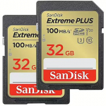 Western Digital Extreme Plus, 2Pack, SDHC, 32GB, Class 10, UHS-I, U3, V30 SDSDXWT-032G-GNCI2