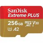Western Digital Extreme Plus, microSDXC, 256GB, UHS-I, U3, V30 +Adapter SDSQXBD-256G-GN6MA