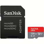 Sandisk Ultra, microSDXC, 128GB, UHS-I, U1, V10 +Adapter SDSQUAB-128G-GN6IA
