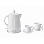 Concept ceramic kettle RK0040, White - 2 cups + 2 saucers included RK0040
