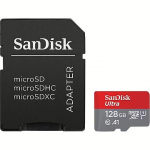 Sandisk Ultra, microSDXC, 128GB, UHS-I, U1, V10 +Adapter SDSQUAB-128G-GN6MA