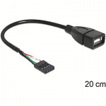 Delock USB Pin header to USB-A, 0.2m 83291