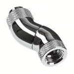 Bitspower G1/4" Silver Shining Triple Rotary 90-Degree IG1/4" Extender BP-90R3D