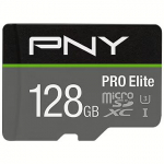 PNY Technologies Pro Elite, microSDXC, 128GB, UHS-I, U3, V30 +Adapter P-SDU128V31100PRO-GE