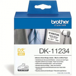 Brother DK-11234 Label Roll Adhesive name badge labels 60x86mm, 260 labels/roll - Black on white paper DK11234