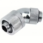 Alphacool 16/10 compression fitting 45&deg; revolvable G1/4, Chrome 62373