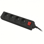 Lanberg PS1-04E-0150-BK, 4 Sockets, 1.5m, Black PS1-04E-0150-BK