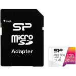 Silicon Power Elite, microSDXC, 128GB, Class 10, UHS-I, U1 +Adapter SP128GBSTXBV1V20SP