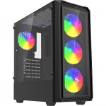 Savio Noctis Glass RGB X1, Tempered Glass, Black Noctis Glass RGB