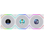 Lian Li UNI FAN TL120 LCD FLEX, White, 3 Pack 12TLLCD1F3W