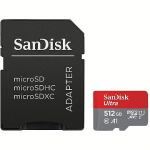 Sandisk Ultra, microSDXC, 512GB, UHS-I, U1, V10 +Adapter SDSQUAC-512G-GN6MA
