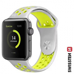 Swissten Silicone sport band, 38-40mm, Grey/Yellow - for Apple 1/2/3/4/5/6/7/8/SE/SE2022 46000603
