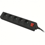 Lanberg PS1-05E-0150-BK, 5 Sockets, 1.5m, Black PS1-05E-0150-BK