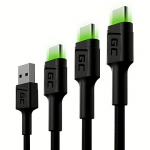 Green Cell PowerStream, USB-A to USB-C, 0.3m/1.2m/2m - Pack of 3 KABGCSET01