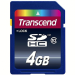 Transcend SDHC, 4GB, MLC, Class 10 TS4GSDHC10