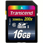 Transcend 200x, SDHC, 16GB, Class 10, U1 TS16GSDHC10