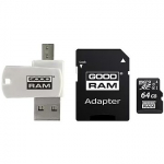 Goodram microSDXC, 64GB, Class 10 + Adapter + Reader M1A4-0640R12