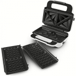 Tefal SW 7011 3-in-1 Sandwich maker, Stainless steel/White  SW 7011