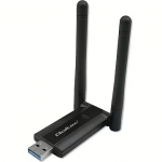 Qoltec Dual‑Band USB Wi‑Fi adapter with two 2 dBi antenna 56987