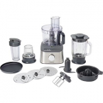 Kenwood MultiPro Compact+ food processor, silver, 800 watts, integrated scale, blender attachment and Blend-Xtract 2GO 0W22011047