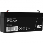 Green Cell AGM VRLA 6V 3.4Ah maintenance-free battery for the alarm system, cash register, toys AGM38