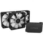 Apnx FP1-R 120 PWM ARGB, Reverse Blade, Black, 3 Pack + Controller APF3-PF11257.11
