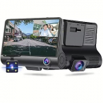 RoGer 3in1 Car video recorder with integrated front / rear / inside camera /  Full HD / 170 degree view RO-3-1-VR-BK