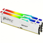 Kingston FURY Beast RGB White (EXPO + XMP), DDR5, 64GB, 5600MHz, CL36, Kit of 2 KF556C36BWEAK2-64