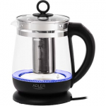 Adler | Kettle | AD 1299 | Electric | 2200 W | 1.5 L | Glass | 360&deg; rotational base | Black AD 1299b