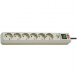 Brennenstuhl Eco-Line 6-way socket strip with overvoltage and increased touch protection, 1.5m, Gray 1159750015