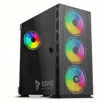 Savio Raptor X1, Tempered Glass, ARGB, Black SAVIO Raptor X1