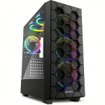 Sharkoon RGB HEX, Tempered Glass, Black 4044951037551