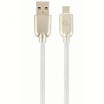Gembird Premium Rubber, USB-A to MicroUSB, 2m CC-USB2R-AMMBM-2M-W