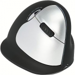 R-GO Tools HE Ergonomic mouse, Right Handed, Wireless, Black/Silver (L) RGOHELAWL