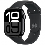 Apple Watch Series 10 GPS, Aluminium, Jet Black, Black Sport Band (S/M) - 46mm MWWP3ET/A