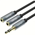 Unitek MiniJack 3,5mm (M) - 2x 3.5mm (F), 0.2m Y-C956ABK
