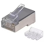 Manhattan INTELLINET Cat6a RJ45 Modular Plugs STP 3-prong for solid and stranded wire 70 plugs in jar transparent 790505