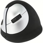 R-GO Tools HE Ergonomic mouse, Left Handed, Wireless, Black/Silver (M) RGOHEWLL