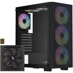 AeroCool B509A Flow, Tempered Glass, Black, with Aero 650W PSU ACCX-BD02002.11